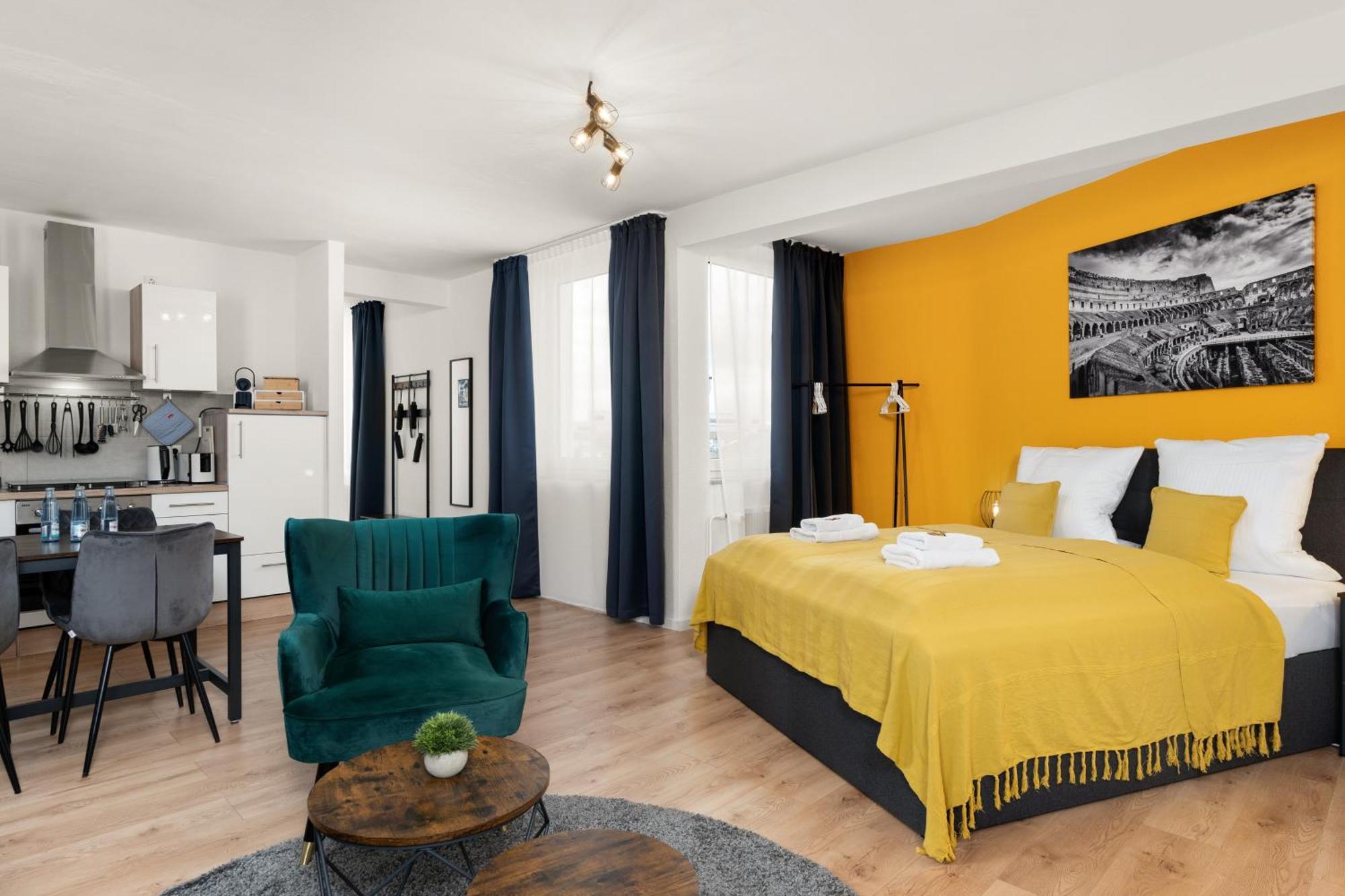 Free Living - City Design Apartments, Zentrum, Outlet, Balkon, Kueche Wolfsburg Bagian luar foto